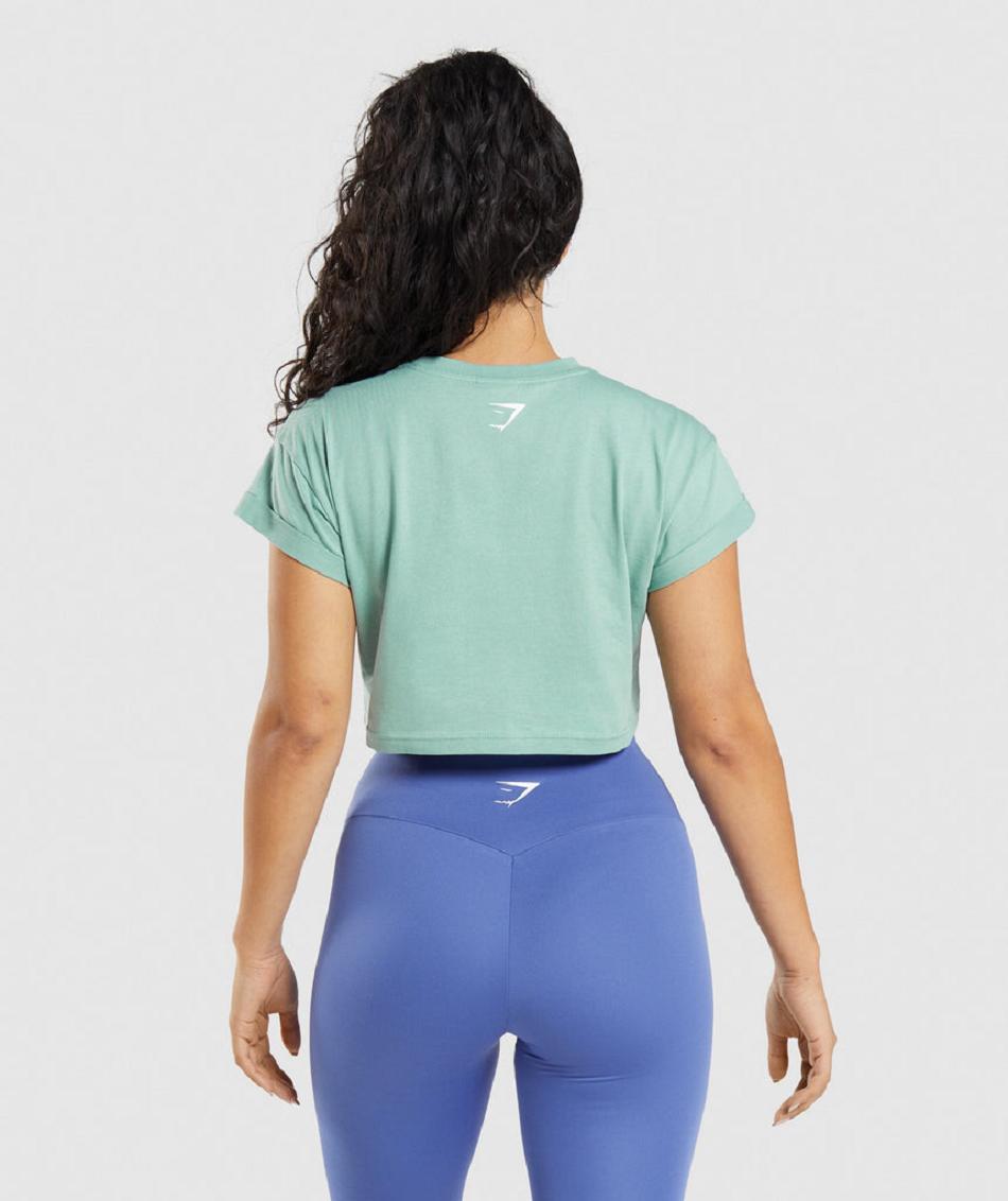 Corp Tops Gymshark Fraction Mujer Azules | CO 2449ZUT